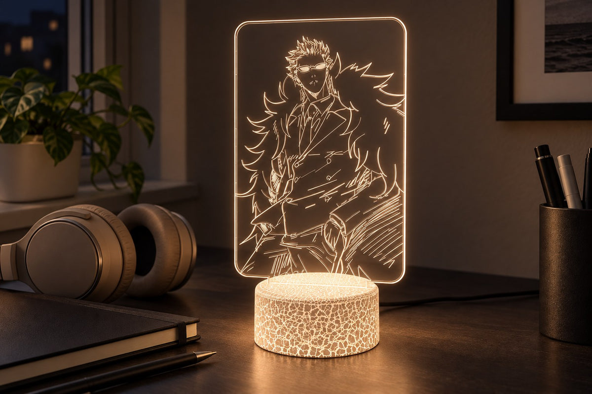 Lampe Illusion Anime 3D DoflaGlow with the light switched on