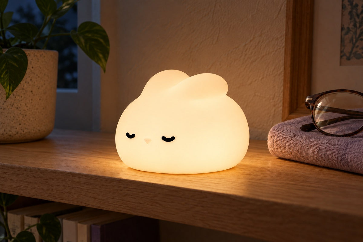 ObiDozy – Sleepy Animal Night Lamp with the light switched on