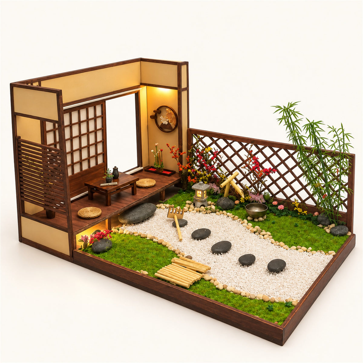 
Tatami Room – Japanese Room Dollhouse Kit - Stone Garden variant