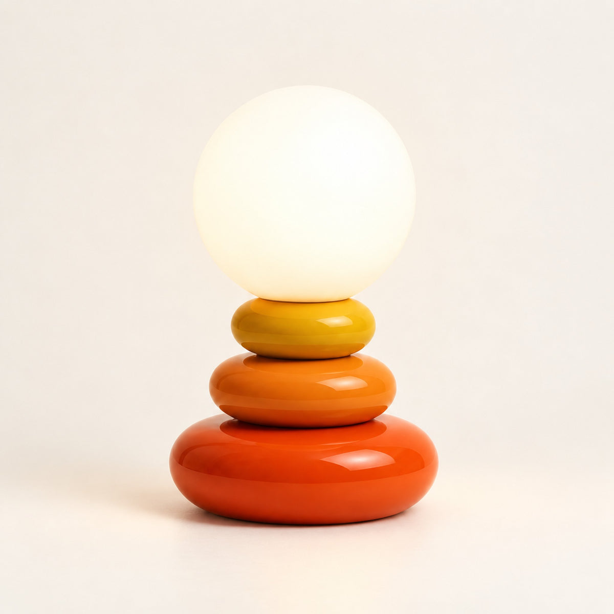 
Stone Cairn – Ceramic Stacked Stone-Style Table Lamp - Orange variant