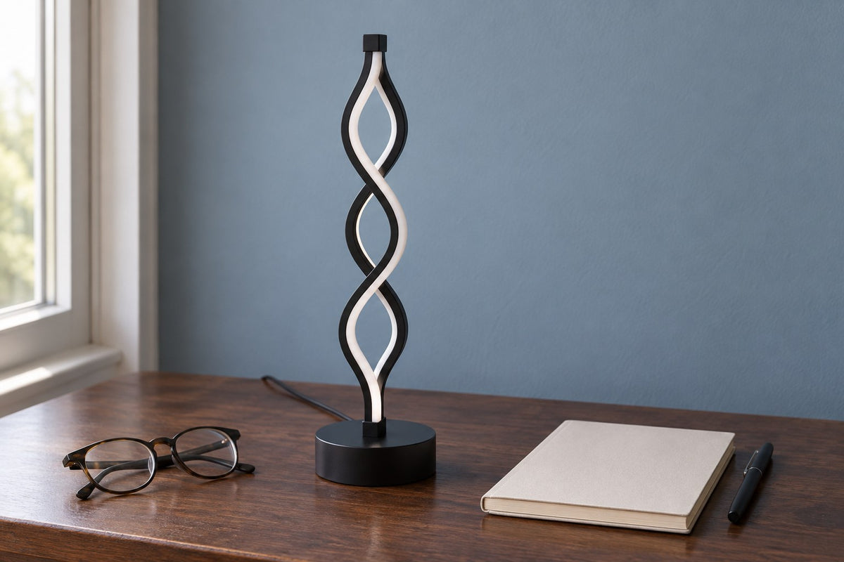 Silk Ribbon – Color-Changing Metal Desk Lamp with the light switched off