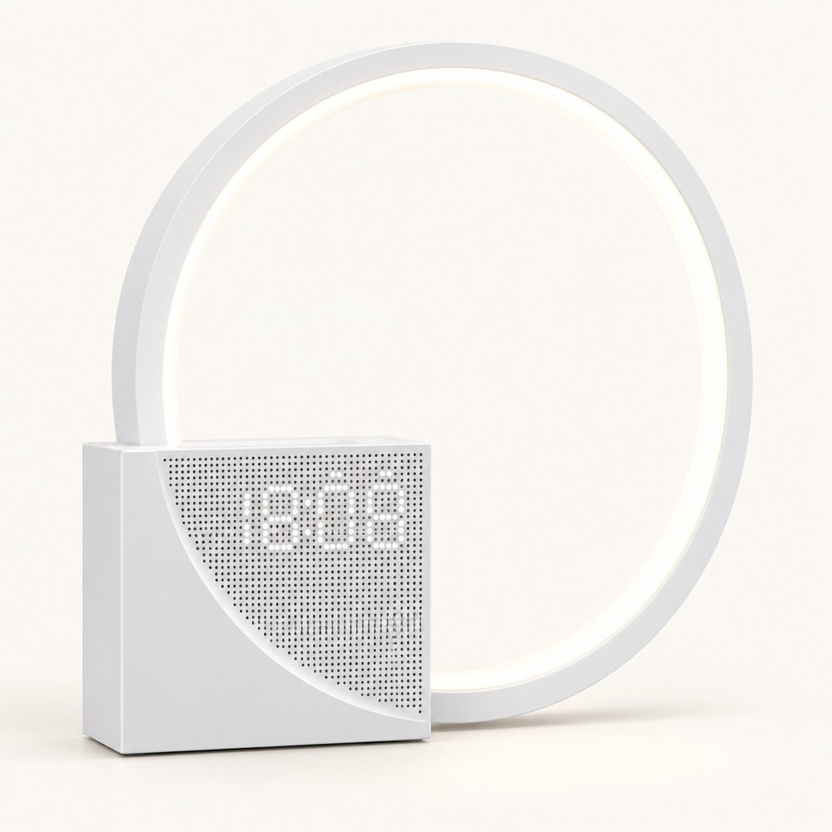 Calm Ring – Nature Sound Ring Lamp with Clock - studio view