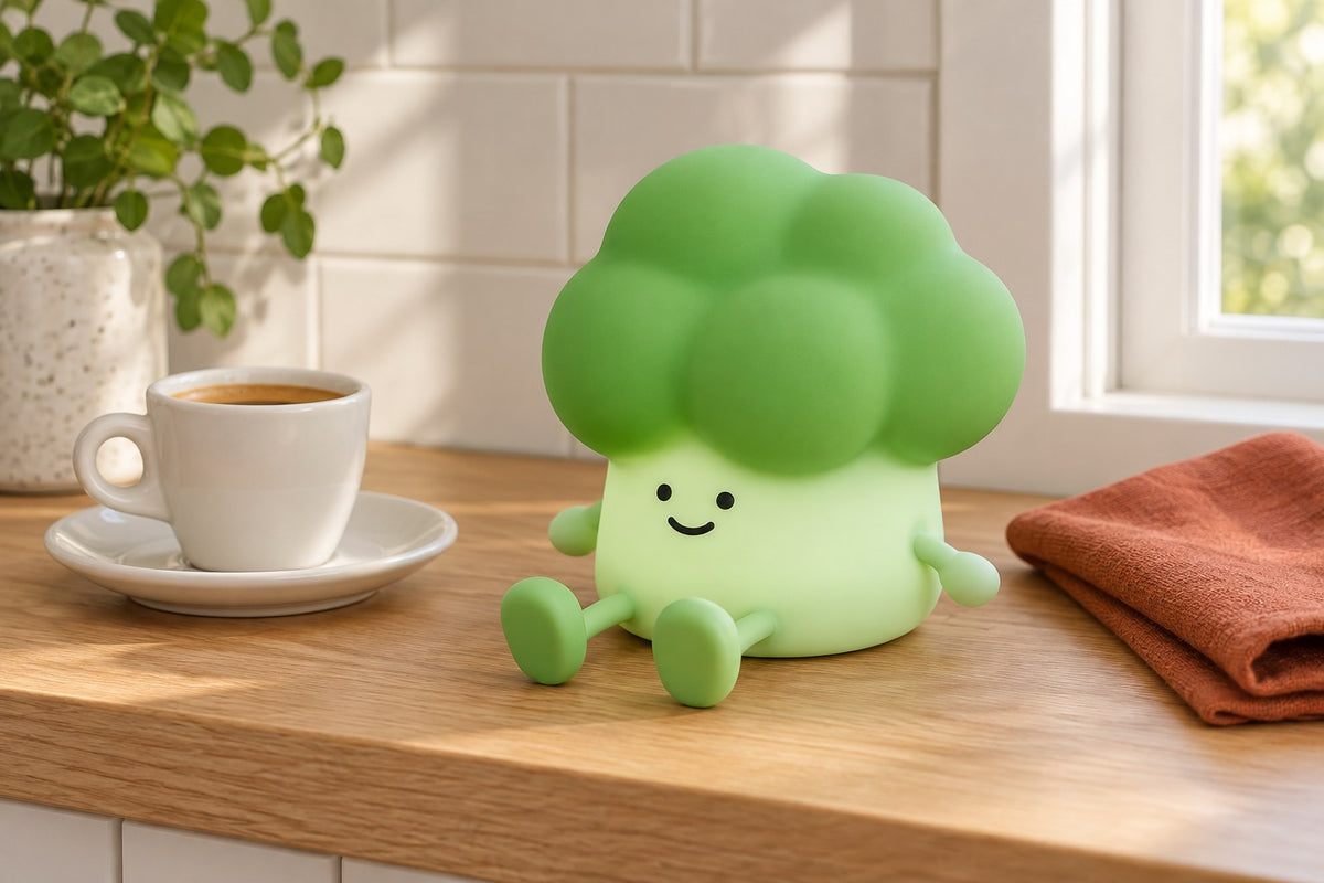 ObiFruity – Broccoli and Fruit Night Lamp with the light switched off