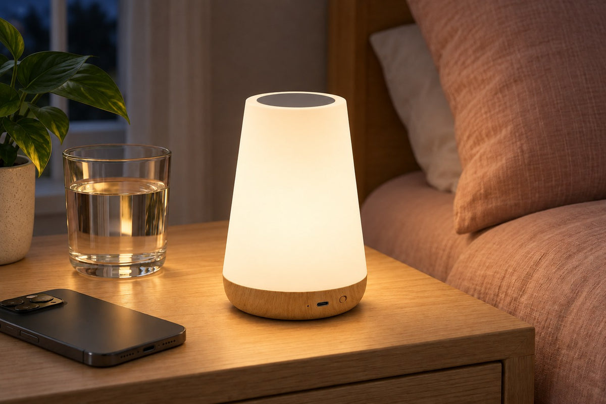 Rainbow Bedside – 13-Color Bedside Lamp with the light switched on