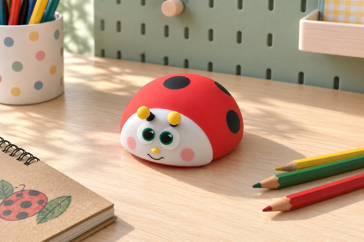 ObiDotty – Silicone Ladybug Night Lamp with the light switched off