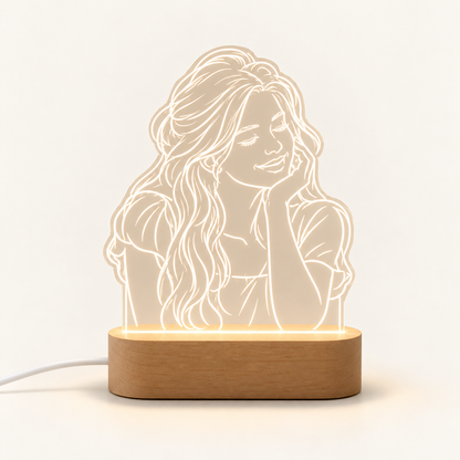 Line Portrait – Personalized 3D Photo Lamp