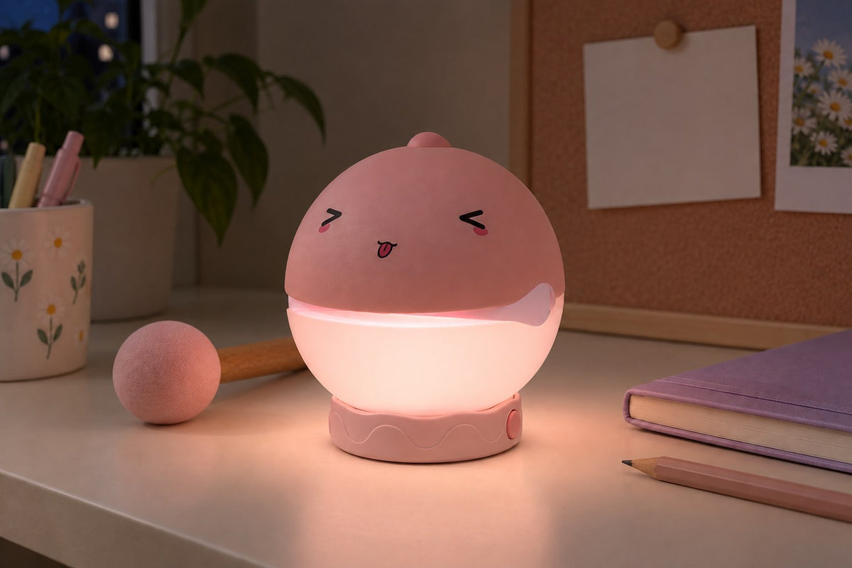 ObiBubbles – Cute Animal Night Lamp with the light switched on