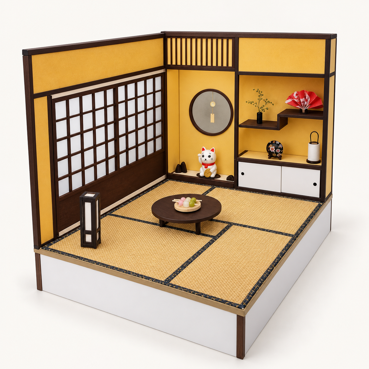 Tatami Room — Lantern Room model with an unlit rectangular floor lantern