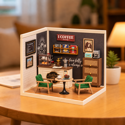 Corner Café – Miniature Shop Building Block Set with LED