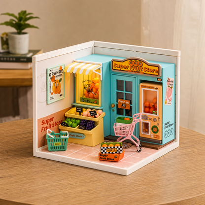 Corner Café – Miniature Shop Building Block Set with LED