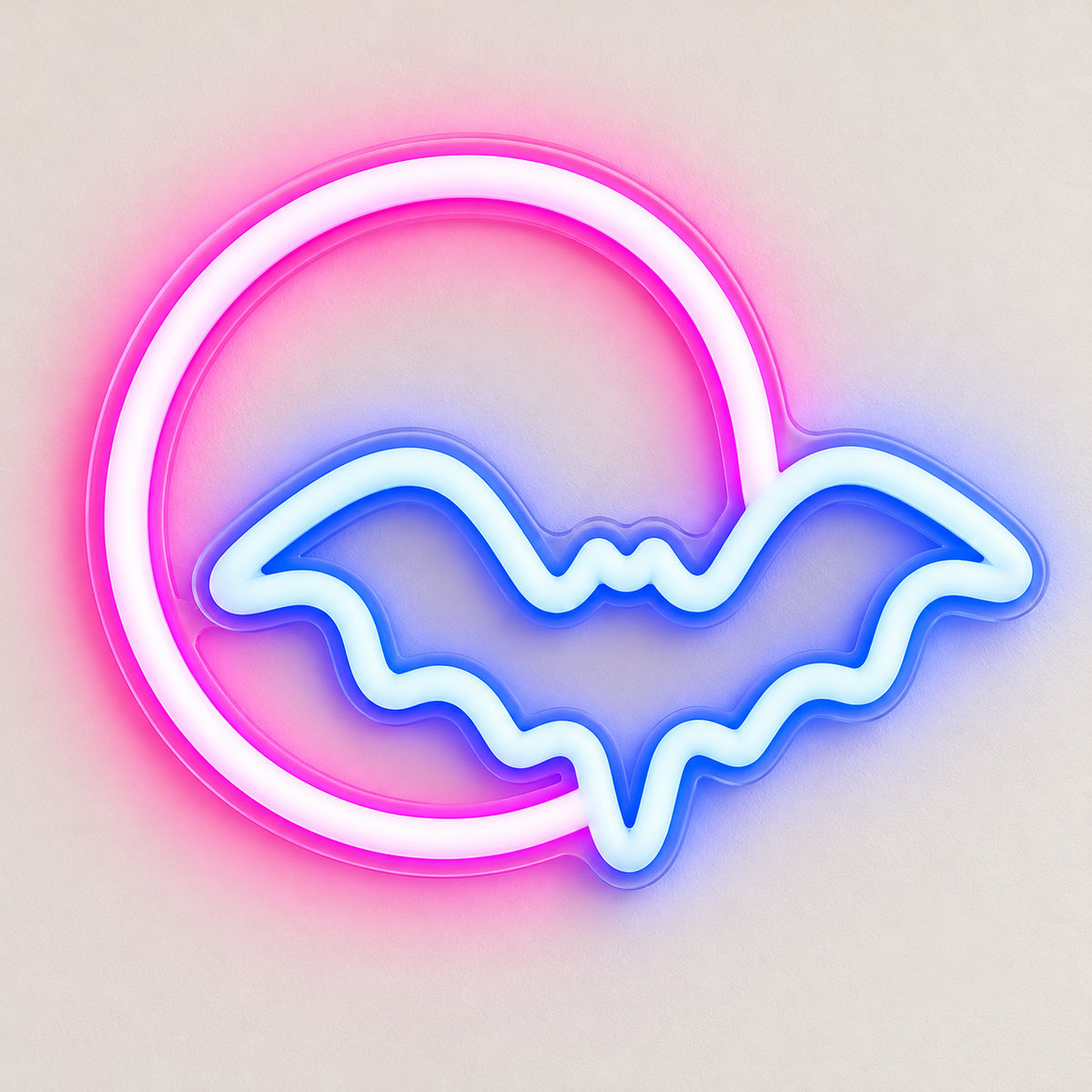 Bat Moon – Bat and Moon Neon Lamp - studio view