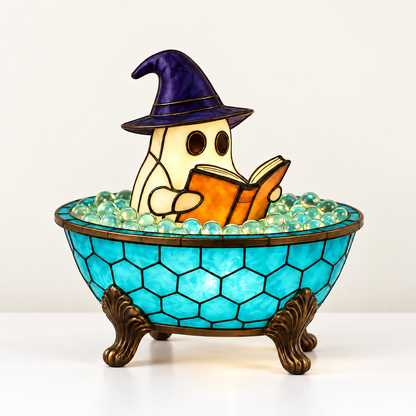 Bath Ghost – Stained-Glass Ghost Lamp