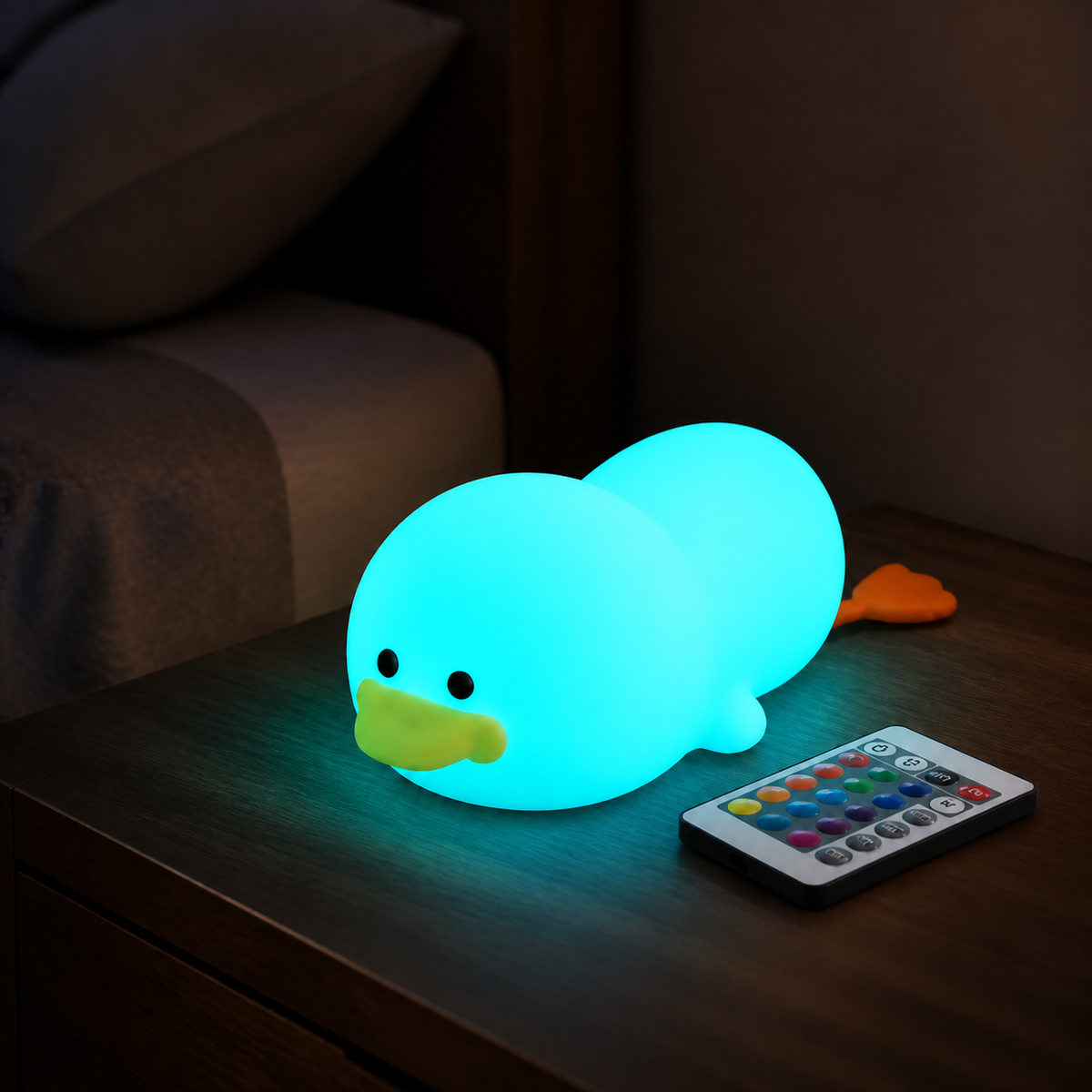 
ObiPuddles — Lying Duck, Color Changing shown in a room setting