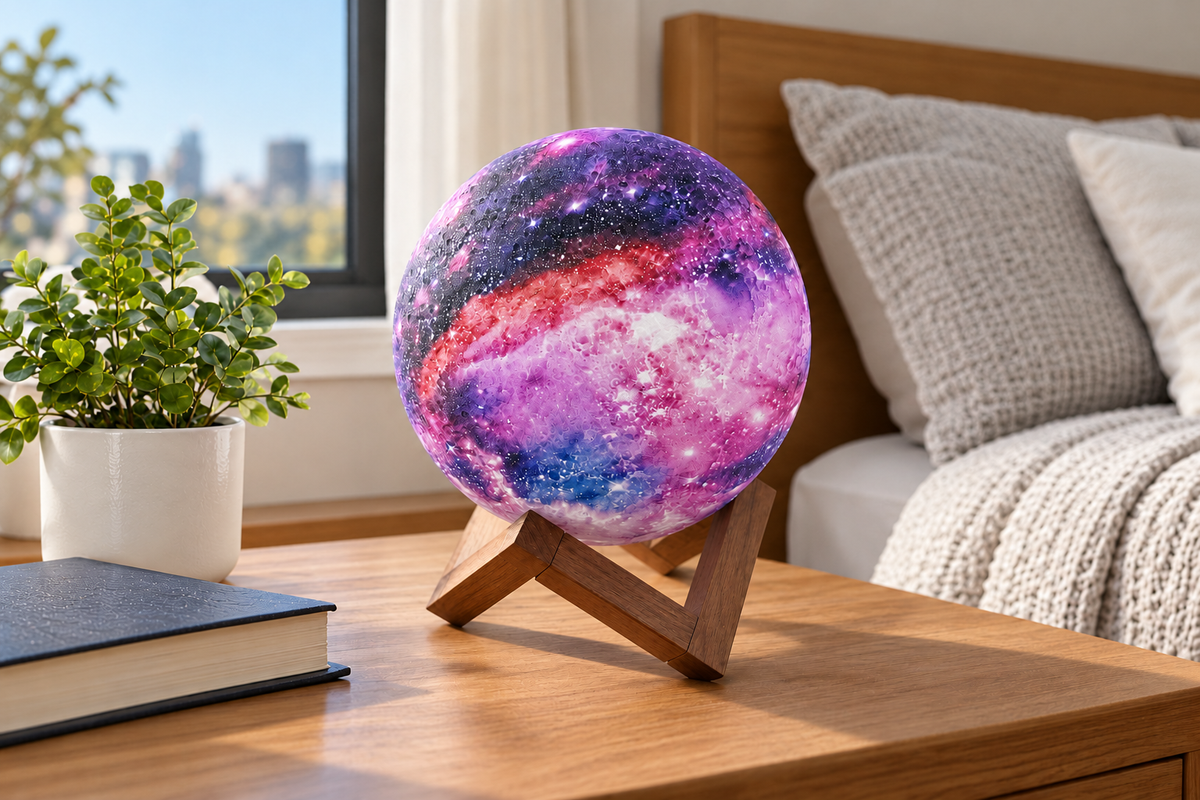 Galaxy Moon – 16-Color Galaxy Moon Lamp — same hero product in daylight, light off
