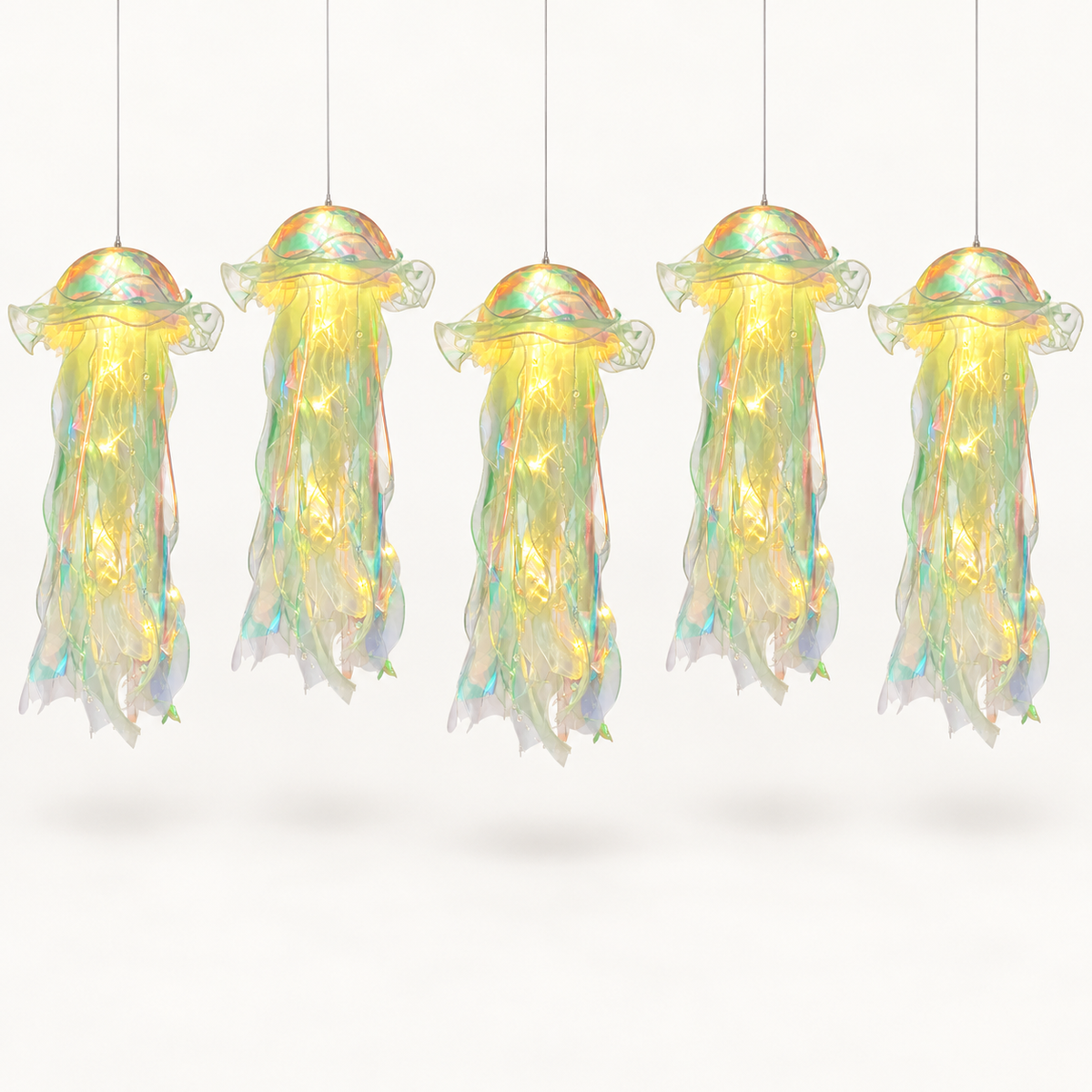 Jelly Lantern - Yellow Set of 5 - complete set neatly arranged