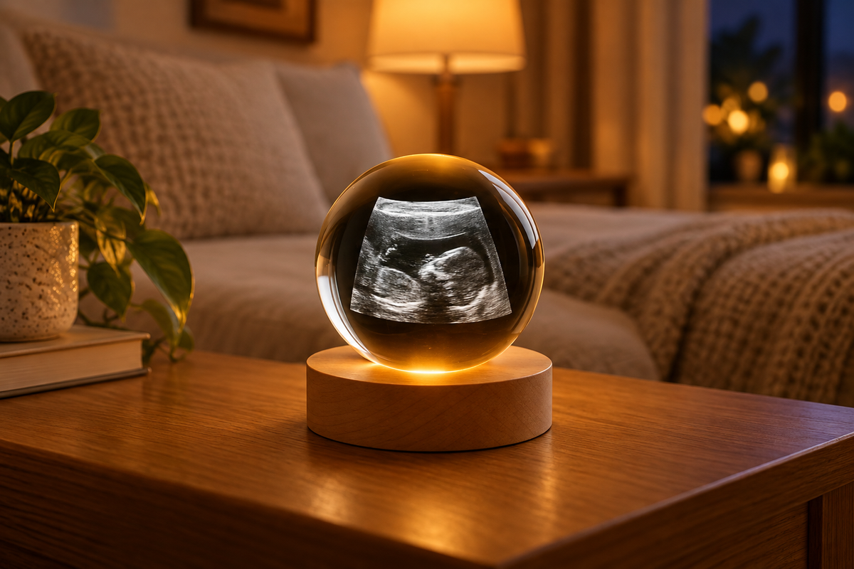 Mini Crystal – Mini Custom Crystal Ball — same hero product in evening, light on