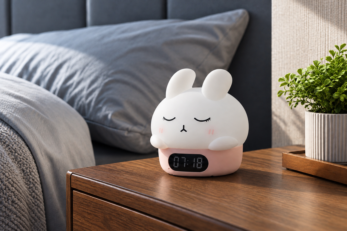 ObiHoppy – Silicone Bunny Alarm Lamp — same hero product in daylight, light off
