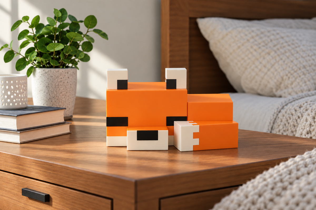 ObiPixel – Blocky Fox Night Light — same hero product in daylight, light off
