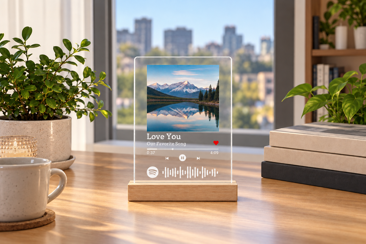 Our Song – Custom Music Plaque — same hero product in daylight, light off