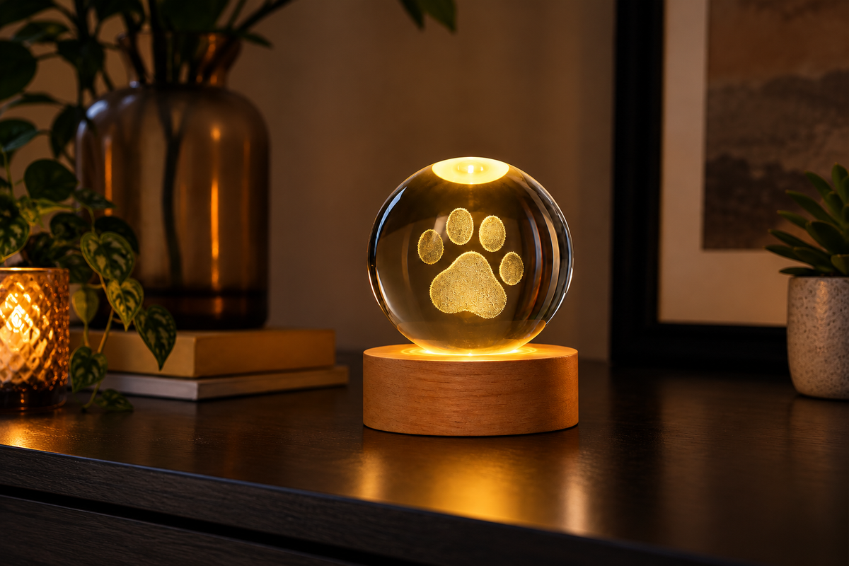 Photo Crystal – Custom Crystal Photo Ball — same hero product in evening, light on