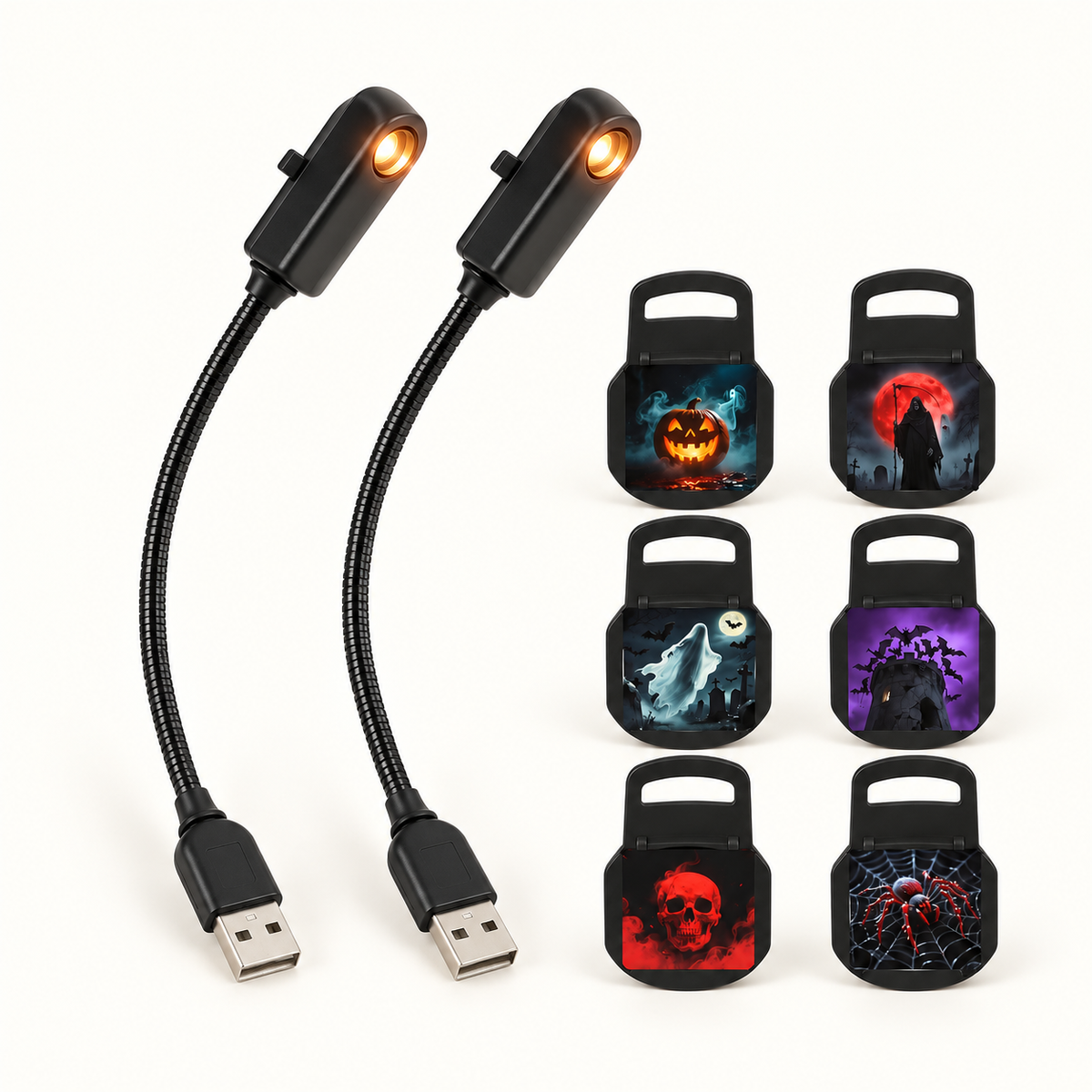 Ghost Beam - 6 Halloween Slides / Set of 2 - complete set