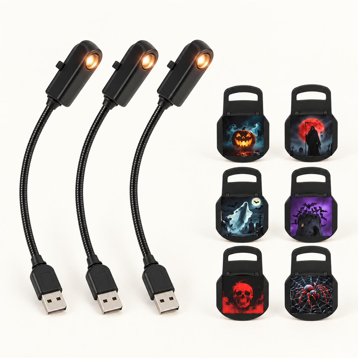 
Ghost Beam - 6 Halloween Slides / Set of 3 - complete set