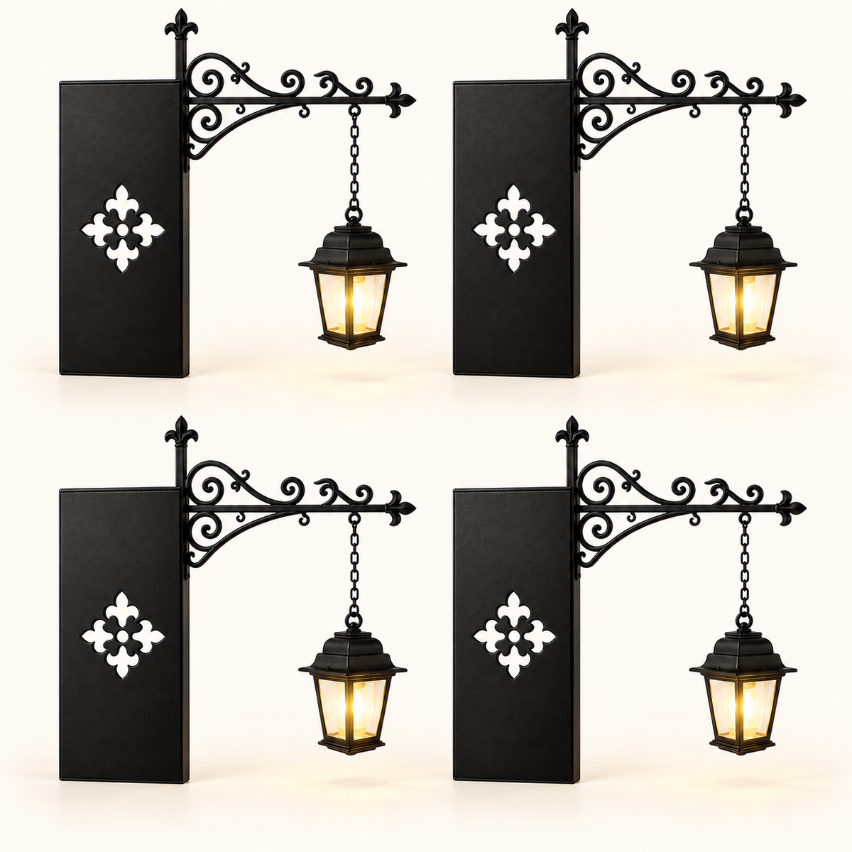 Shelf Lantern - Set of 4 / Lantern - complete set neatly arranged