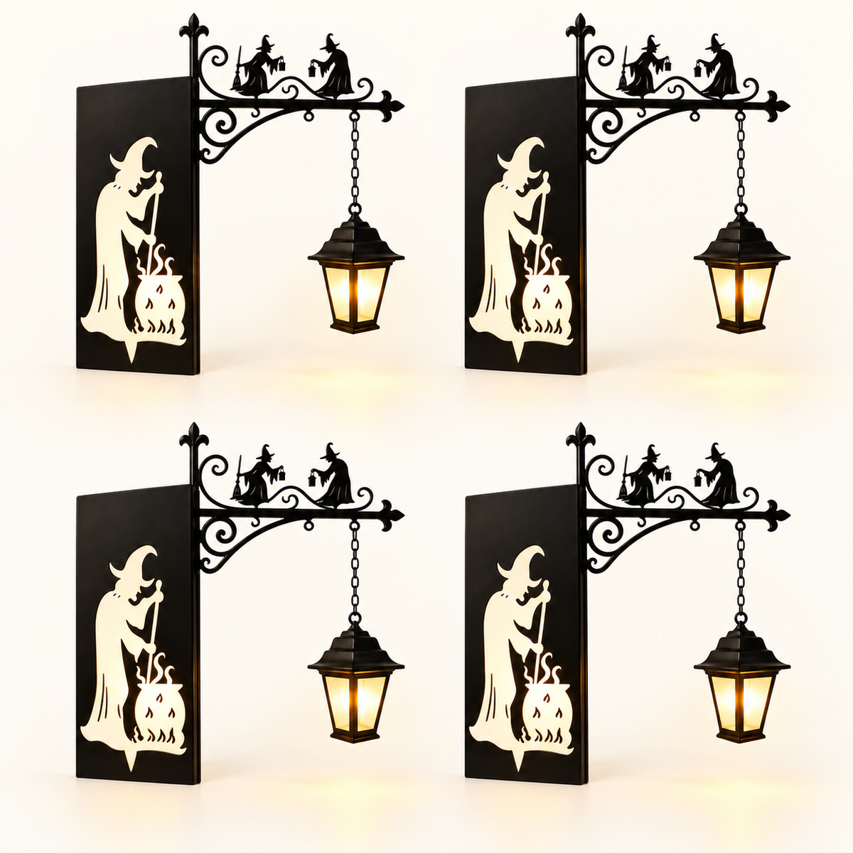 
Shelf Lantern - Set of 4 / Witch - complete set neatly arranged
