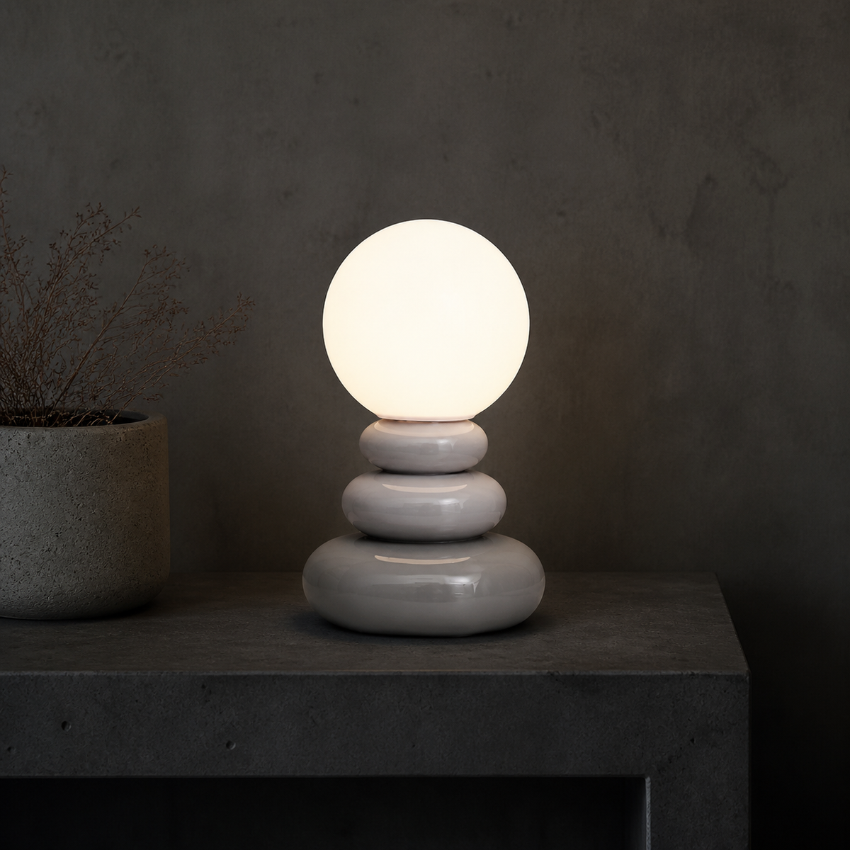 
Stone Cairn — Stone Gray in a room setting