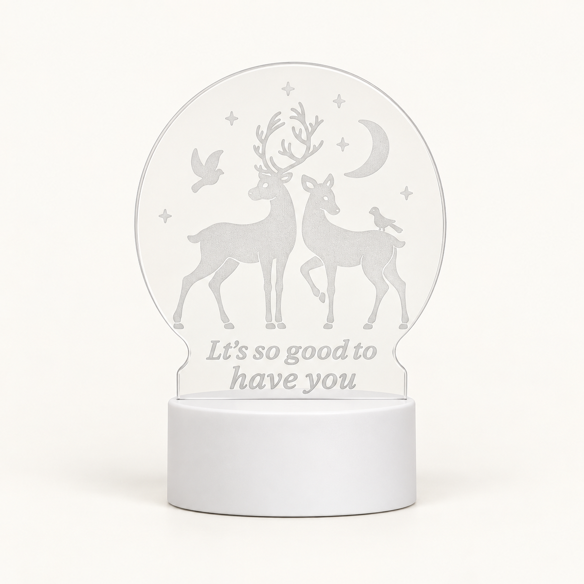 
Little Glimmer – Acrylic 3D Illusion Night Lamp - Two Elk variant