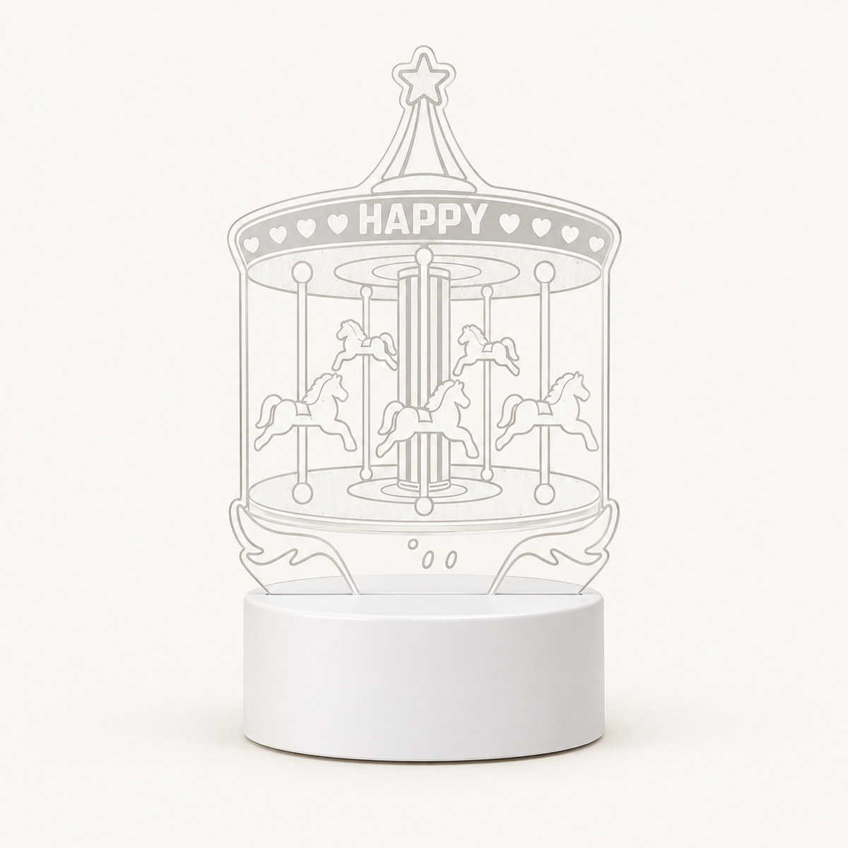 Little Glimmer – Acrylic 3D Illusion Night Lamp - Carousel variant