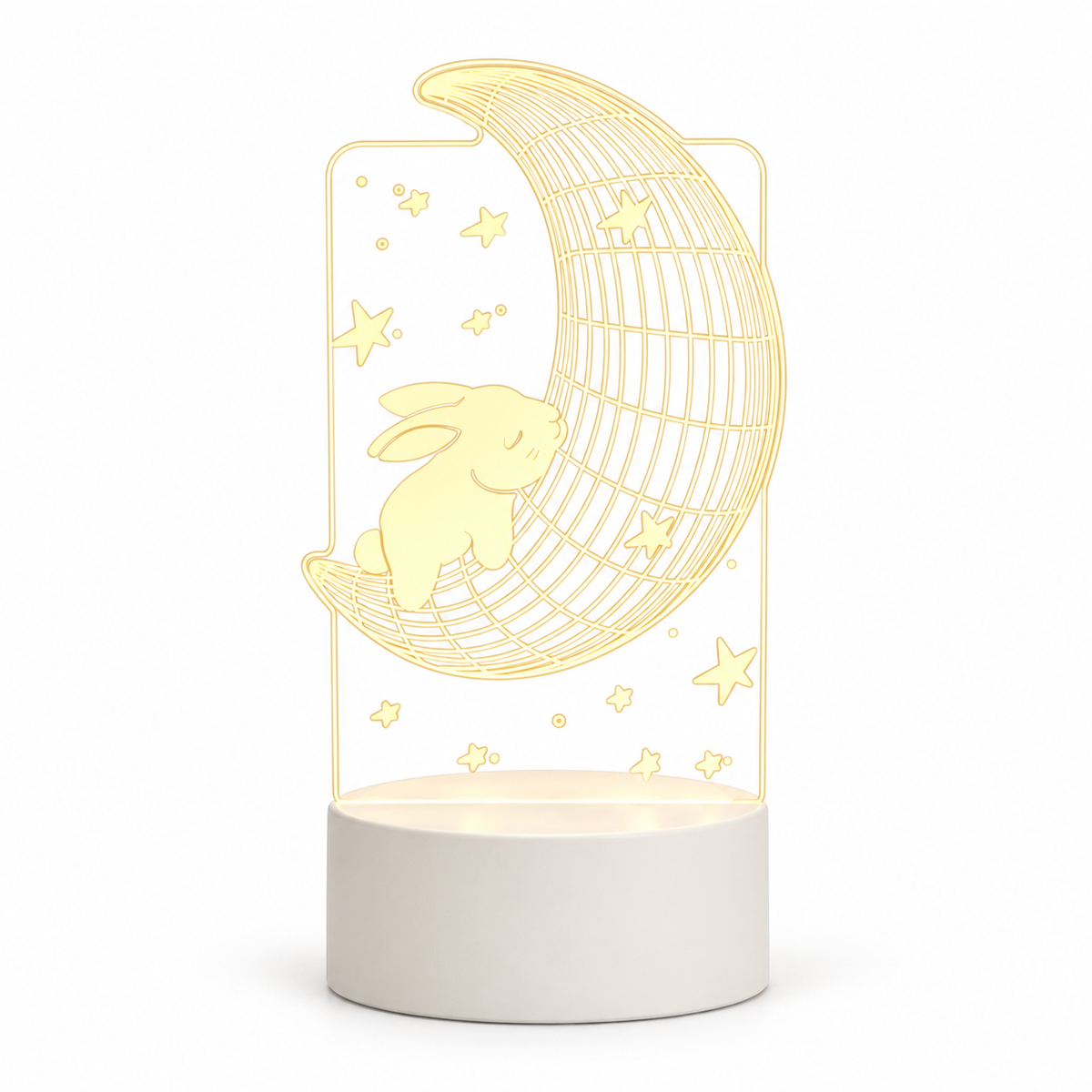 Little Glimmer – Acrylic 3D Illusion Night Lamp - Moon Rabbit variant