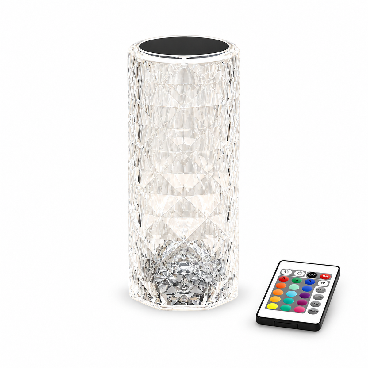 Crystal Rose – Rechargeable 16-Color Bedside Lamp - 16 Colors + Remote variant