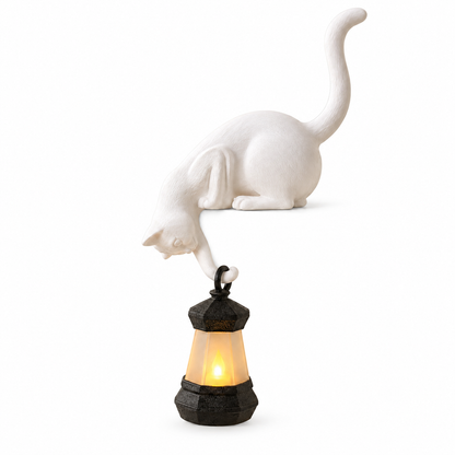 Lantern Cat – Cat Shelf Decor with Lantern Options