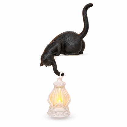 Lantern Cat – Cat Shelf Decor with Lantern Options