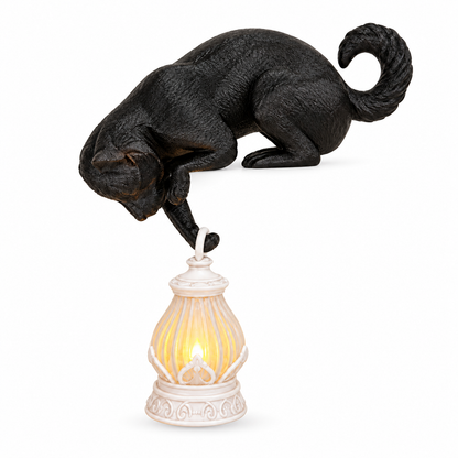 Lantern Cat – Cat Shelf Decor with Lantern Options