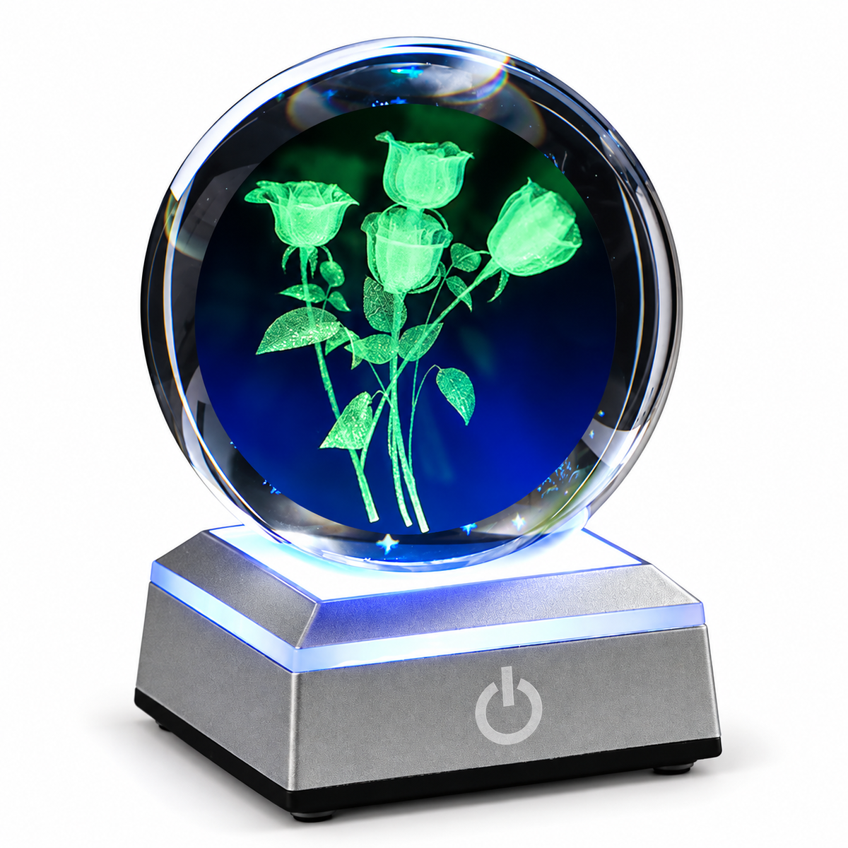 
Crystal Globe – Glowing Crystal Ball Lamp - Roses variant