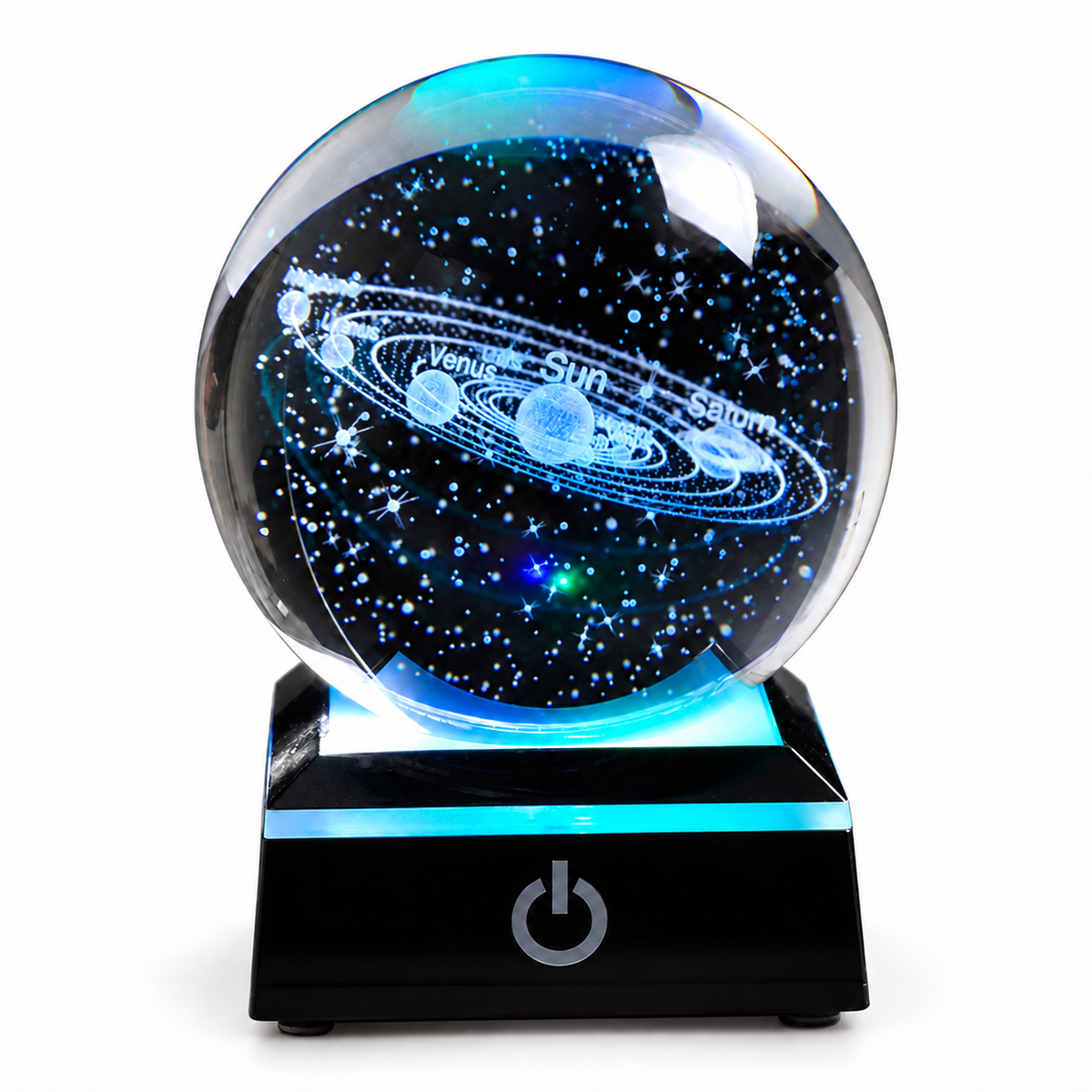 
Crystal Globe – Glowing Crystal Ball Lamp - Solar System variant