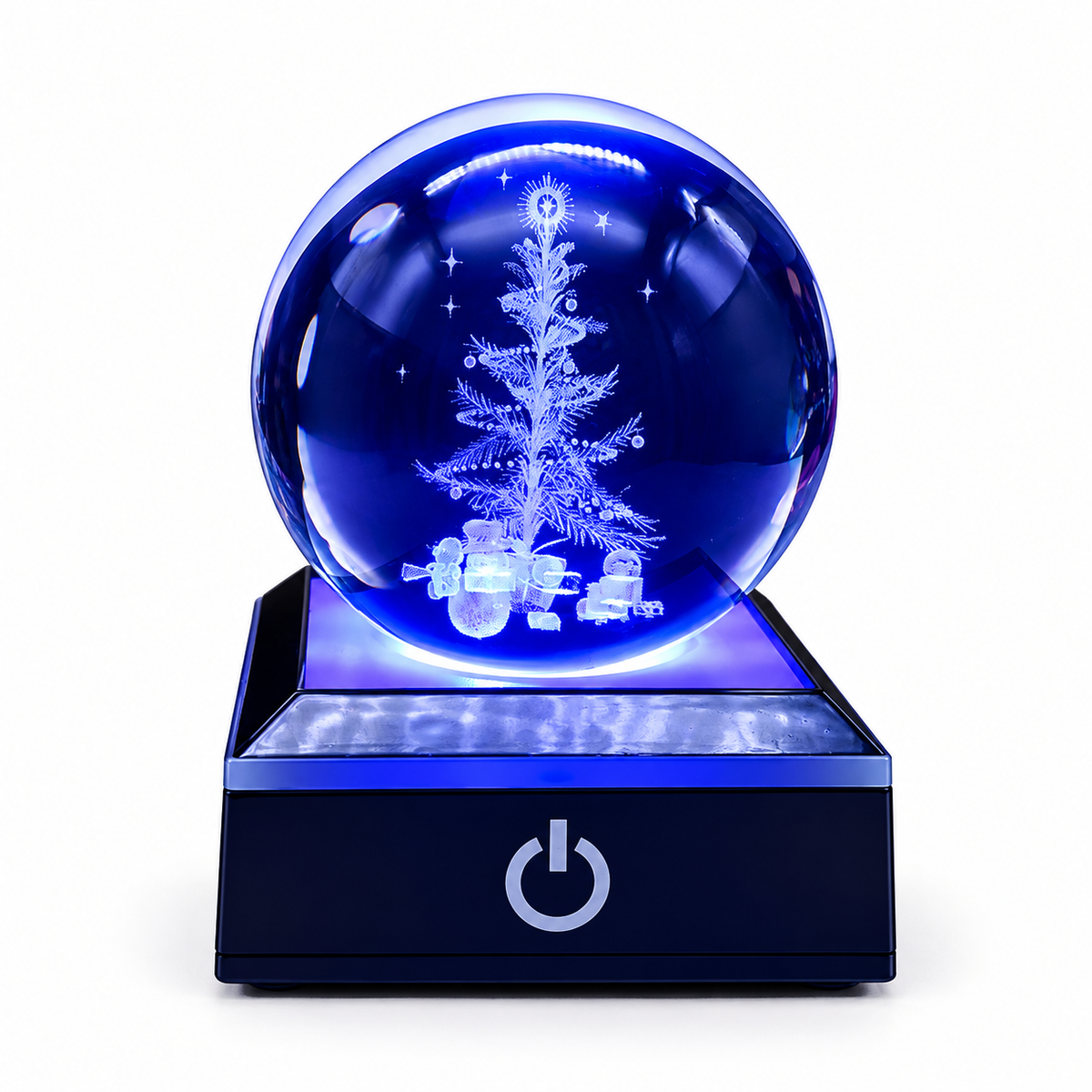 Crystal Globe – Glowing Crystal Ball Lamp - Winter Tree variant