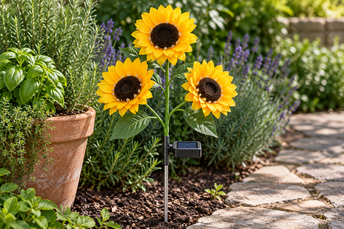 Solar Sunflowers - daylight off, matching 3:2 comparison scene