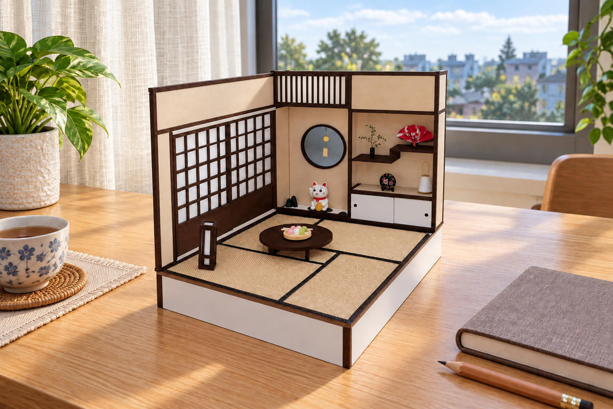 Tatami Room – Japanese Room Dollhouse Kit — same hero product in daylight, light off