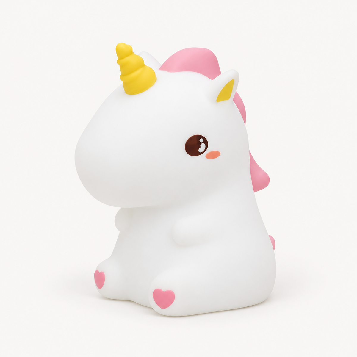 ObiBuddies — unlit unicorn lamp with pink heart markings