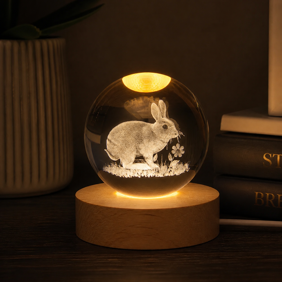 Zodiac Crystal — Rabbit / Color Changing shown in a room setting