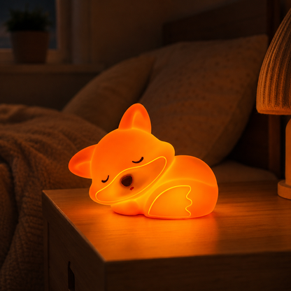 FoxyGlow Linda Lámpara Nocturna de Zorro