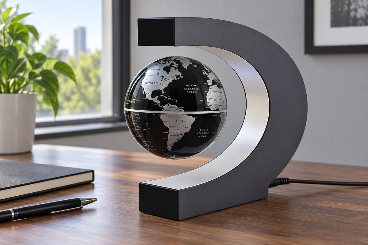 Lampe globe en lévitation magnétique OrbitGlow with the light switched off