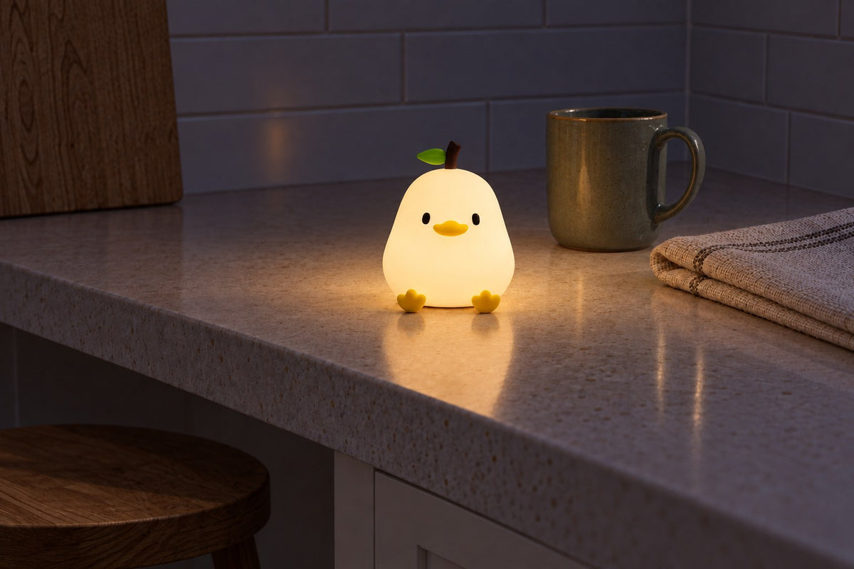 ObiPals – Silicone Animal Touch Night Lamp with the light switched on