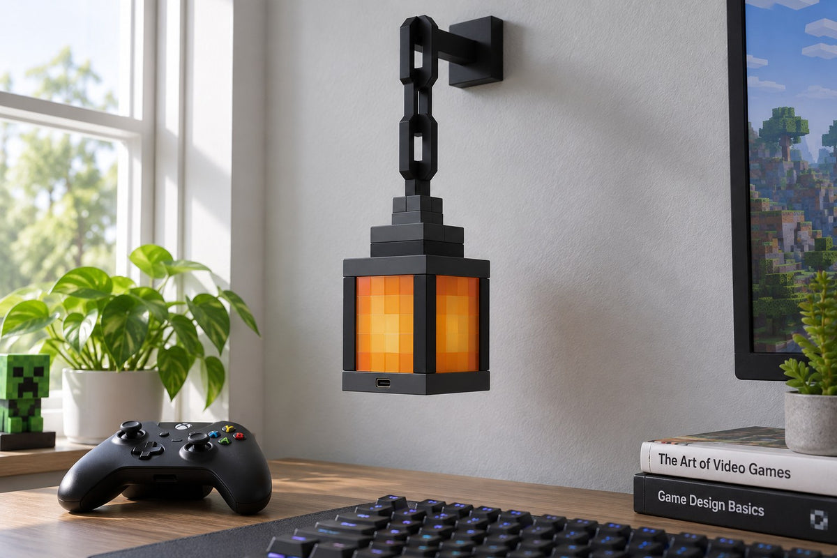 Dungeon Torch – Pixel Style Portable Lamp with the light switched off