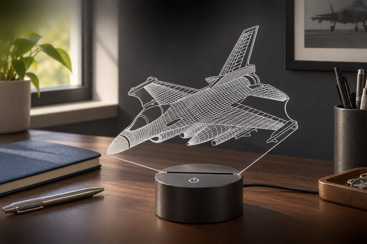 Sky Pilot – Airplane 3D Illusion Lamp with the light switched off
