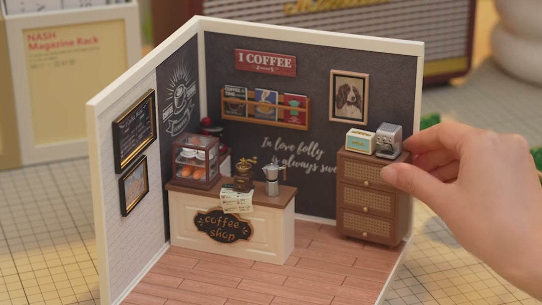 
Corner Café – Miniature Shop Building Block Set with LED