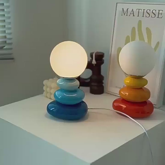 Stone Cairn – Ceramic Stacked Stone-Style Table Lamp